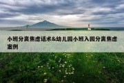小班分离焦虑话术&amp;幼儿园小班入园分离焦虑案例