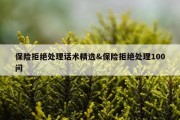 保险拒绝处理话术精选&amp;保险拒绝处理100问