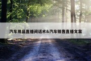 汽车用品直播间话术&amp;汽车销售直播文案