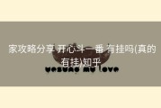  家攻略分享 开心斗一番 有挂吗(真的有挂)知乎