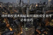 场外期权话术揭秘 如何高效成交 新手必看技巧