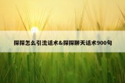 探探怎么引流话术&amp;探探聊天话术900句