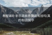  教程辅助 新乐清麻将 到底有挂吗(真的有挂)知乎