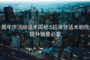 周年庆活动话术揭秘 5招高效话术助你提升销量必看