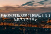 揭秘 2023年最火的10个撩仔话术 让你轻松成为情场高手