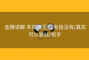  金牌讲解 羊城牌乐汇 有挂没有(真实可以装挂)知乎