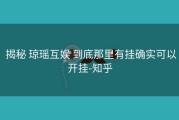  揭秘 琼瑶互娱 到底那里有挂确实可以开挂-知乎