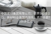 中国建材集团有限公司：世界500强企业，新材料业务国内领先，资产总额7100多亿元