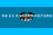  揭秘 友乐 有没有透视挂详细开挂教程- 知乎