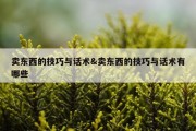 卖东西的技巧与话术&amp;卖东西的技巧与话术有哪些