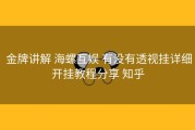  金牌讲解 海螺互娱 有没有透视挂详细开挂教程分享 知乎