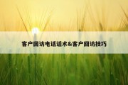 客户回访电话话术&amp;客户回访技巧
