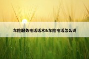 车险服务电话话术&amp;车险电话怎么说