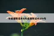 年底催账话术&amp;年底催账话术900句