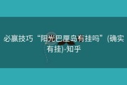 必赢技巧“阳光巴厘岛有挂吗”(确实有挂)-知乎