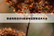 联通电销话术&amp;联通电话营销话术大全