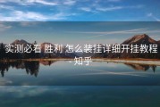  实测必看 胜利 怎么装挂详细开挂教程- 知乎