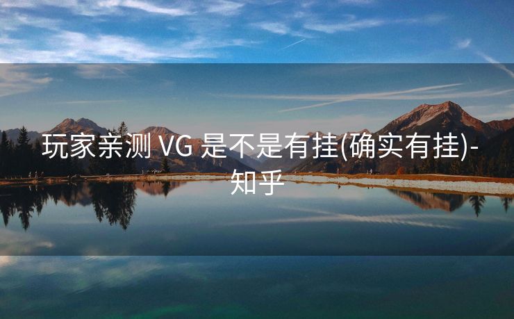  玩家亲测 VG 是不是有挂(确实有挂)-知乎