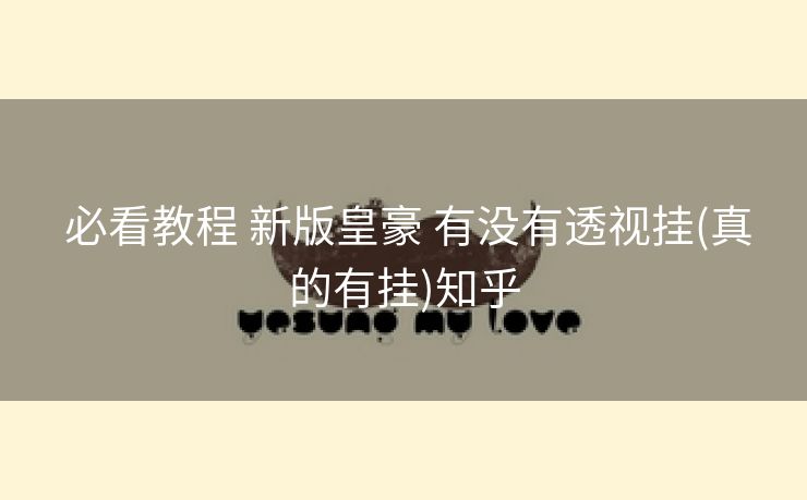  必看教程 新版皇豪 有没有透视挂(真的有挂)知乎