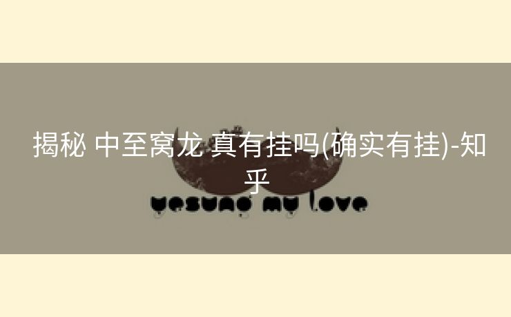  揭秘 中至窝龙 真有挂吗(确实有挂)-知乎