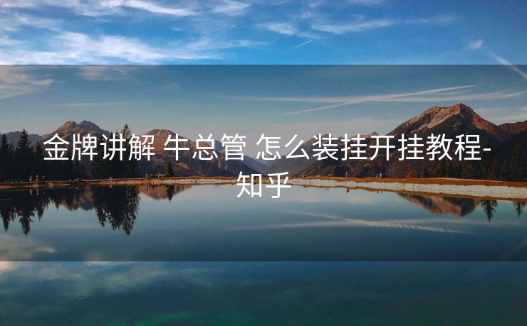 金牌讲解 牛总管 怎么装挂开挂教程-知乎 金牌讲解 牛总管 怎么装挂开挂教程-知乎