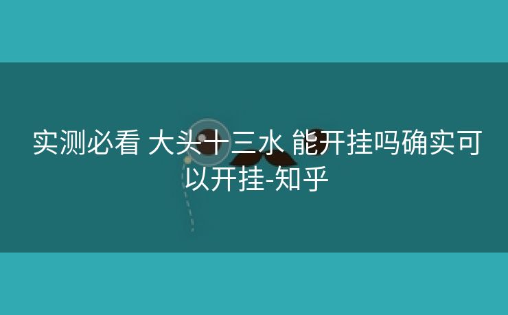 实测必看 大头十三水 能开挂吗确实可以开挂-知乎 实测必看 大头十三水 能开挂吗确实可以开挂-知乎