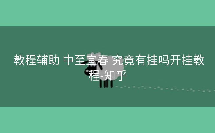  教程辅助 中至宜春 究竟有挂吗开挂教程-知乎