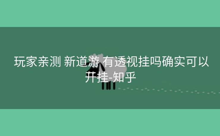  玩家亲测 新道游 有透视挂吗确实可以开挂-知乎