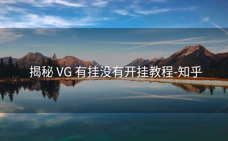 揭秘 VG 有挂没有开挂教程-知乎 揭秘 VG 有挂没有开挂教程-知乎