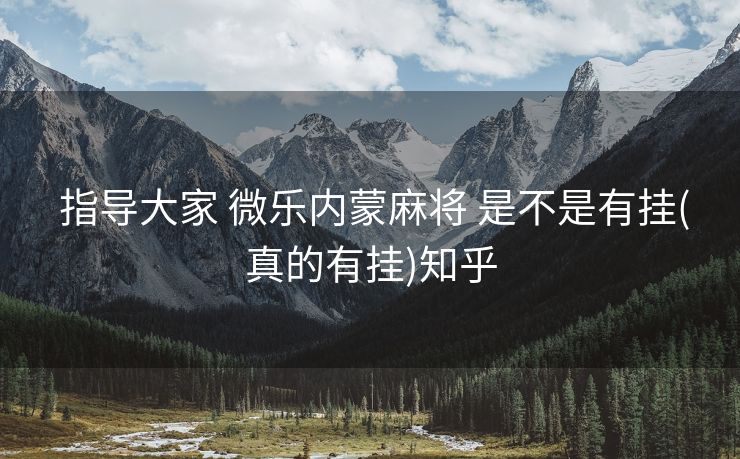  指导大家 微乐内蒙麻将 是不是有挂(真的有挂)知乎