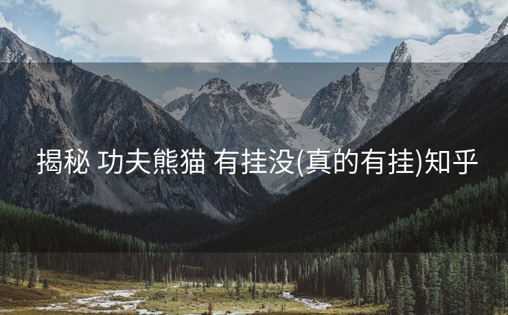 揭秘 功夫熊猫 有挂没(真的有挂)知乎 揭秘 功夫熊猫 有挂没(真的有挂)知乎