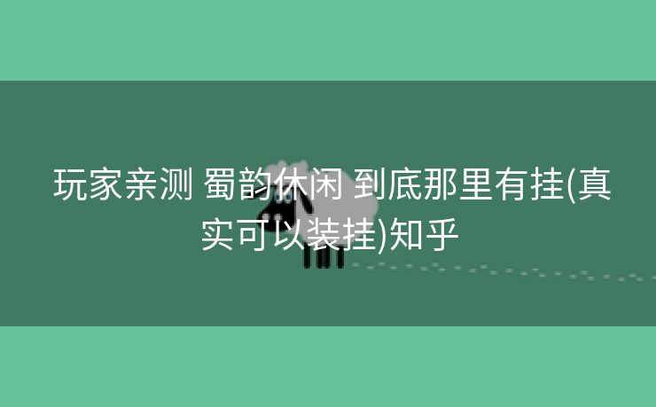  玩家亲测 蜀韵休闲 到底那里有挂(真实可以装挂)知乎