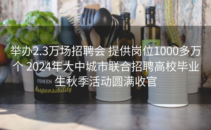 举办2.3万场招聘会 提供岗位1000多万个 2024年大中城市联合招聘高校毕业生秋季活动圆满收官