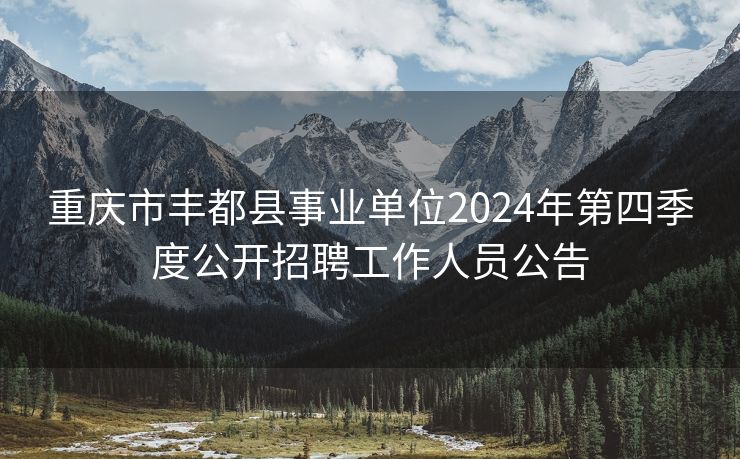 重庆市丰都县事业单位2024年第四季度公开招聘工作人员公告