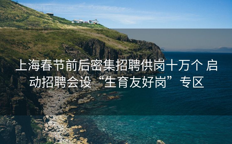 上海春节前后密集招聘供岗十万个 启动招聘会设“生育友好岗”专区