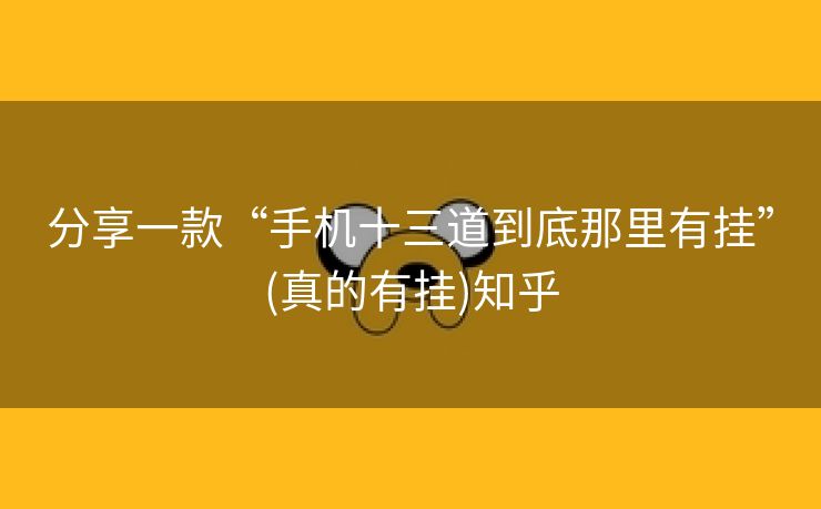 分享一款“手机十三道到底那里有挂”(真的有挂)知乎 分享一款“手机十三道到底那里有挂”(真的有挂)知乎