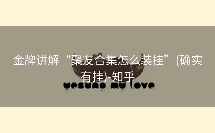 金牌讲解“聚友合集怎么装挂”(确实有挂)-知乎 金牌讲解“聚友合集怎么装挂”(确实有挂)-知乎