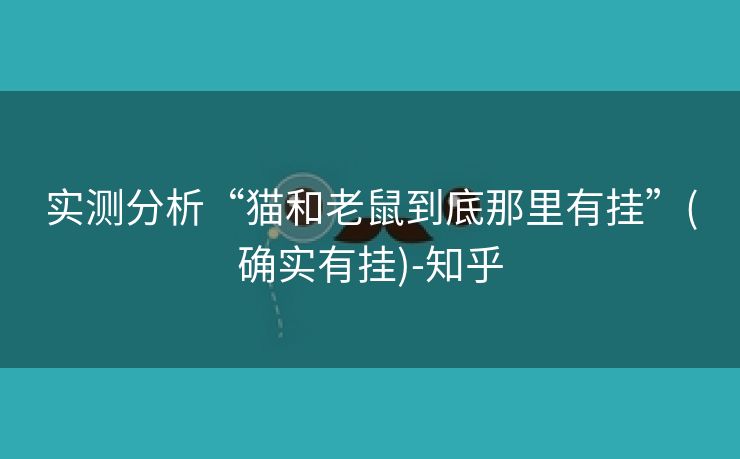 实测分析“猫和老鼠到底那里有挂”(确实有挂)-知乎 实测分析“猫和老鼠到底那里有挂”(确实有挂)-知乎