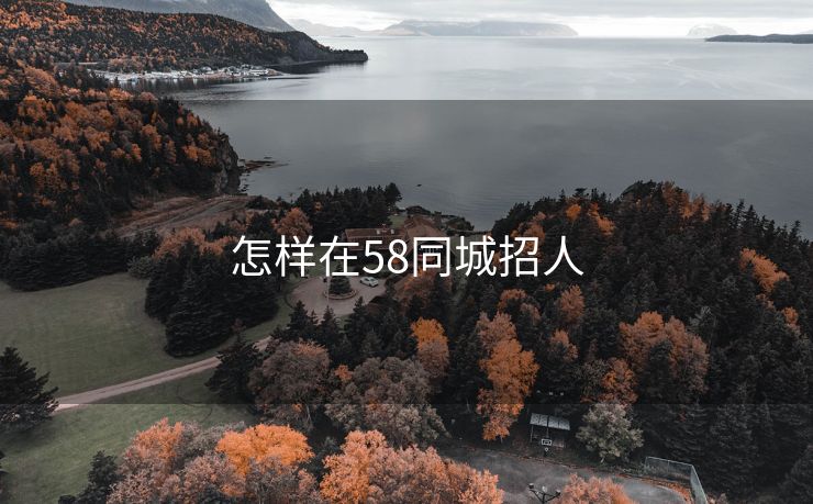 怎样在58同城招人