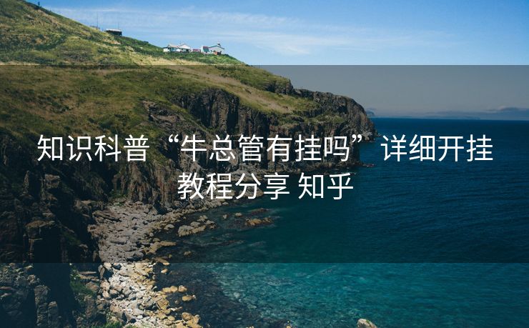 知识科普“牛总管有挂吗”详细开挂教程分享 知乎