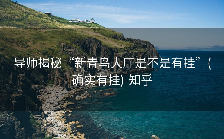导师揭秘“新青鸟大厅是不是有挂”(确实有挂)-知乎 导师揭秘“新青鸟大厅是不是有挂”(确实有挂)-知乎