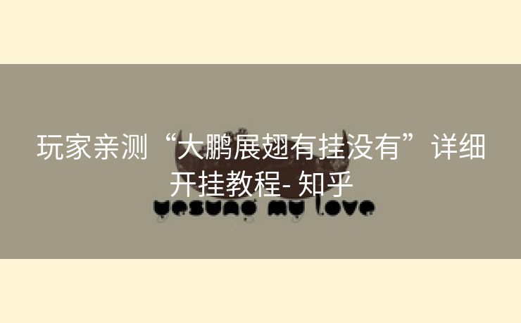 玩家亲测“大鹏展翅有挂没有”详细开挂教程- 知乎 玩家亲测“大鹏展翅有挂没有”详细开挂教程- 知乎