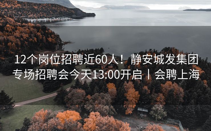 12个岗位招聘近60人！静安城发集团专场招聘会今天13:00开启丨会聘上海