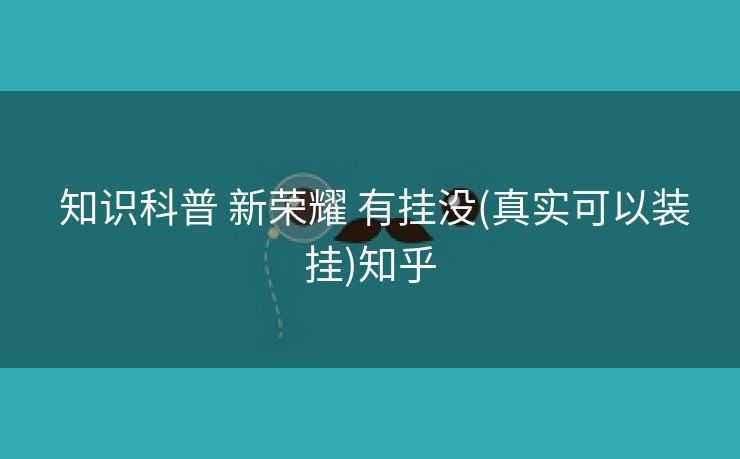  知识科普 新荣耀 有挂没(真实可以装挂)知乎