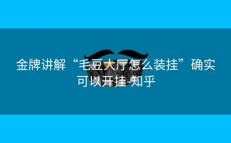 金牌讲解“毛豆大厅怎么装挂”确实可以开挂-知乎