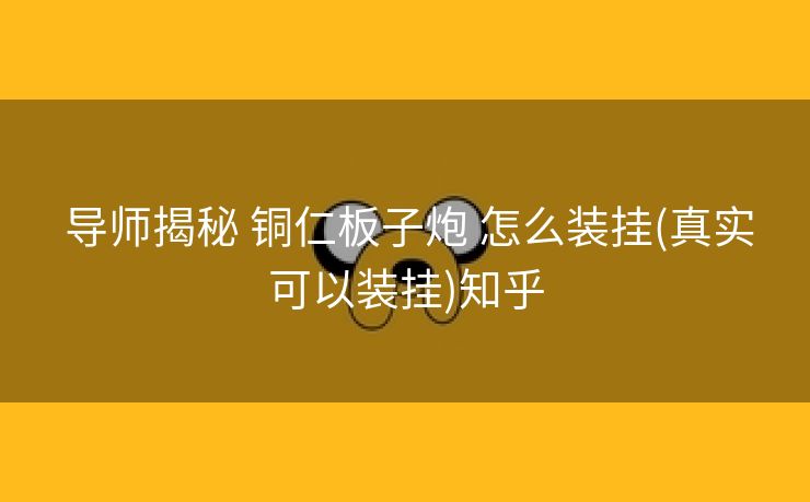  导师揭秘 铜仁板子炮 怎么装挂(真实可以装挂)知乎