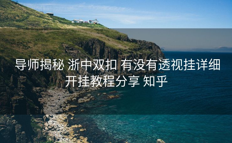  导师揭秘 浙中双扣 有没有透视挂详细开挂教程分享 知乎