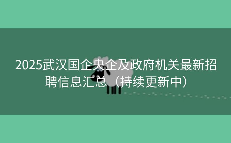 2025武汉国企央企及政府机关最新招聘信息汇总（持续更新中）