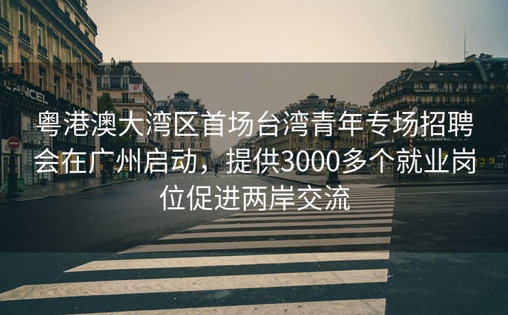 粤港澳大湾区首场台湾青年专场招聘会在广州启动，提供3000多个就业岗位促进两岸交流