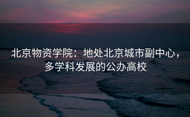 北京物资学院:地处北京城市副中心,多学科发展的公办高校 北京物资学院:地处北京城市副中心,多学科发展的公办高校